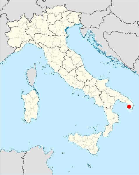 Localizzazione del Comune di Alezio in Italia